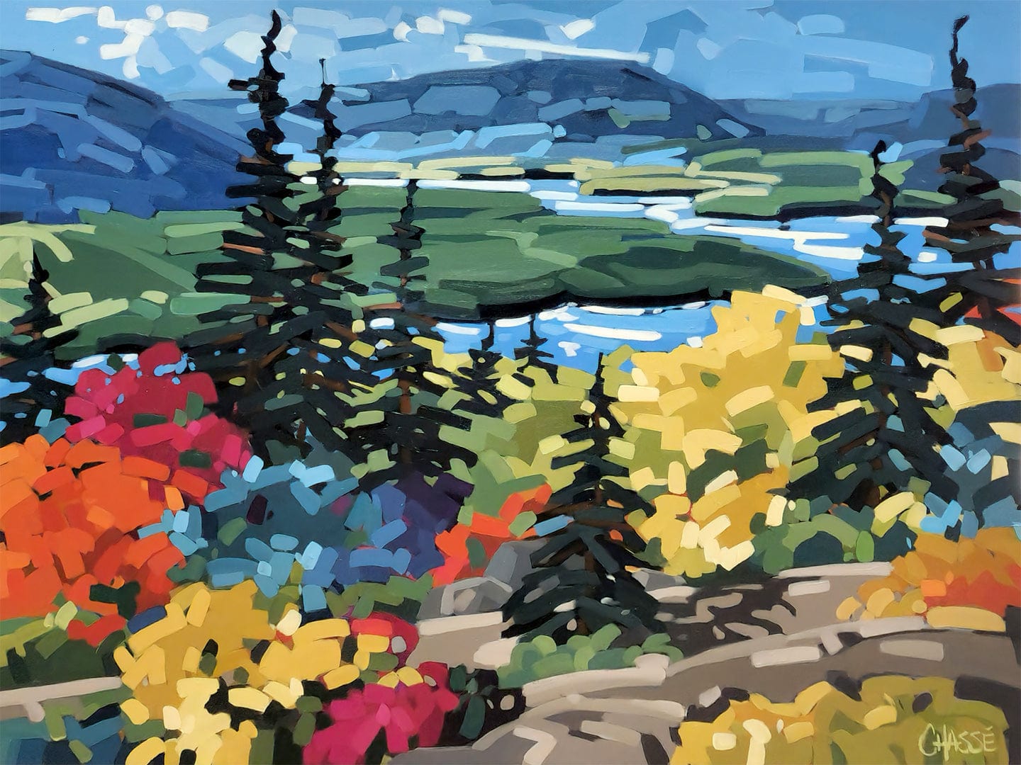 Martine Chassé Oeuvre original - Peinture 30x40 L'air pur de la montagne