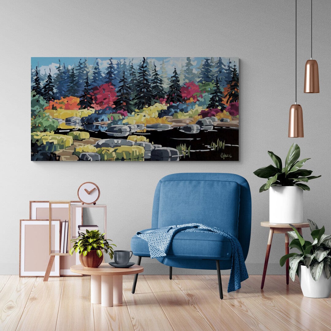 Martine Chassé Oeuvre original - Peinture 30x60 L'appel de Dame Nature