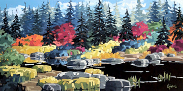Martine Chassé Oeuvre original - Peinture 30x60 L'appel de Dame Nature
