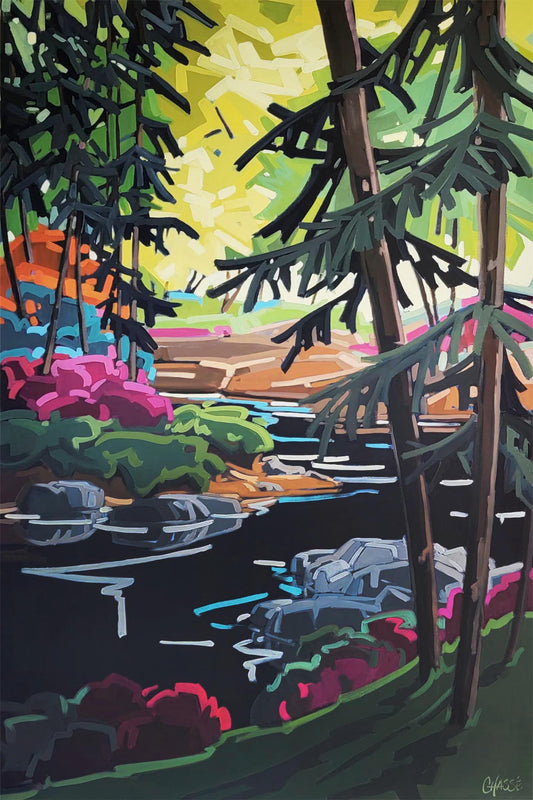 Martine Chassé Oeuvre original - Peinture 60x40 L'autre après-midi tout près de la rivière 5