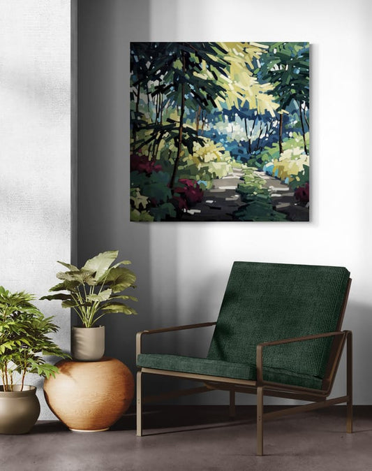 Martine Chassé Oeuvre original - Peinture 36x36 L'échappée Douce