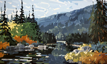 Martine Chassé Oeuvre original - Peinture 36x60 La rivière des grands silences