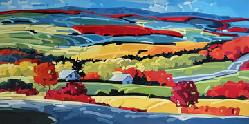 Martine Chassé Oeuvre original - Peinture 30x60 Parfaite journée d'automne 1