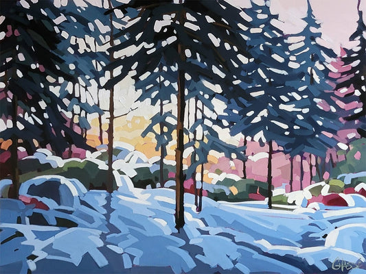 Martine Chassé Oeuvre original - Peinture 30x40 Pause hivernale 15