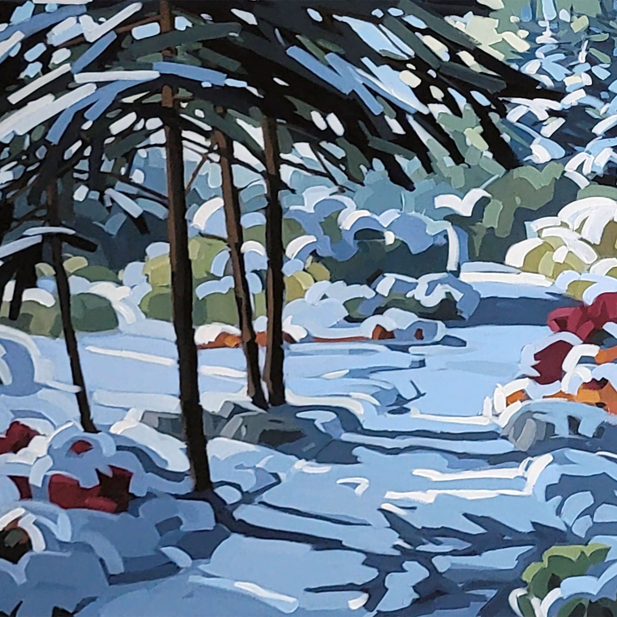 Martine Chassé Oeuvre original - Peinture 30x40 Pause hivernale 9
