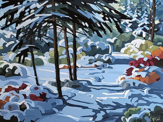 Martine Chassé Oeuvre original - Peinture 30x40 Pause hivernale 9