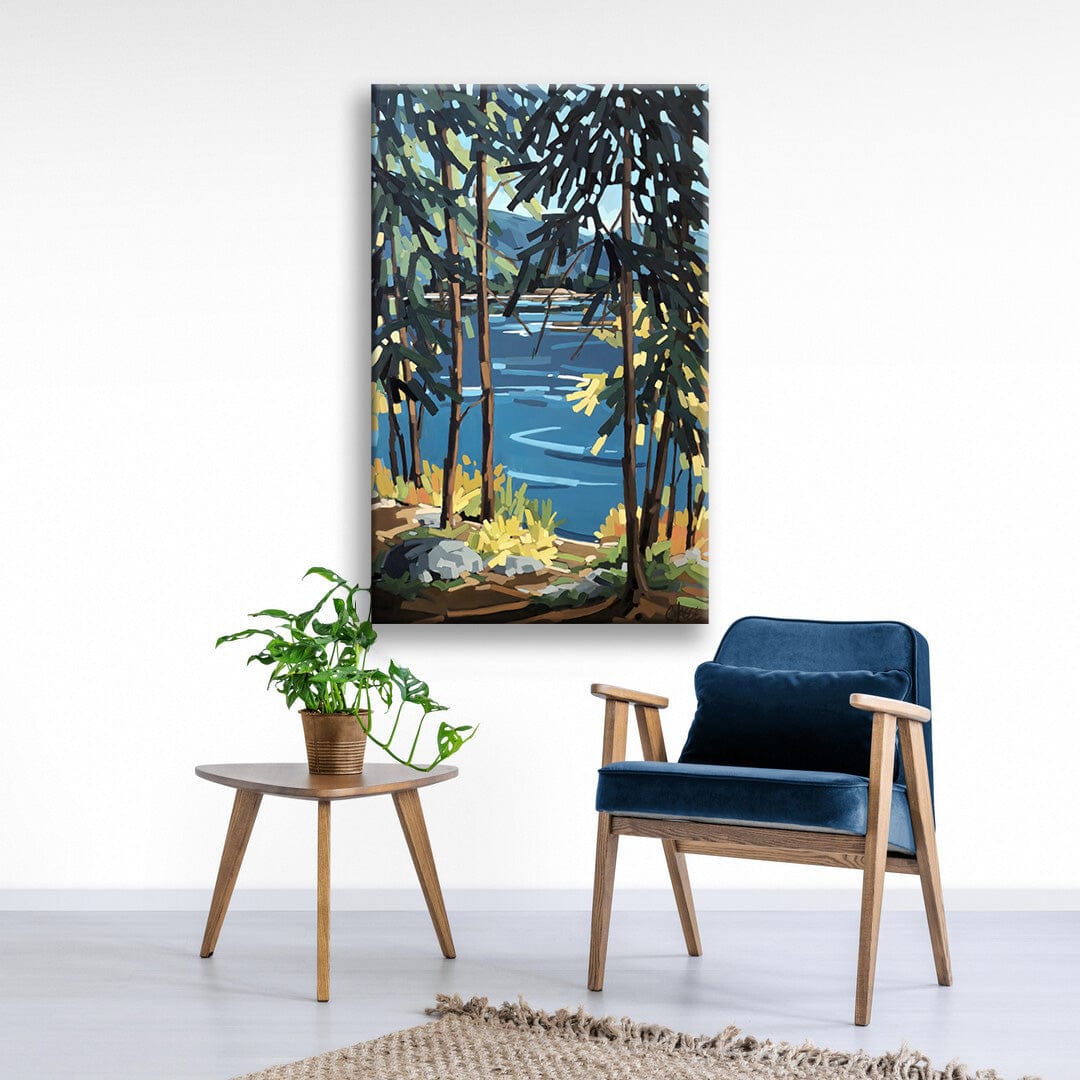 Martine Chassé Oeuvre original - Peinture 48x30 Quand le bonheur est à nos pieds