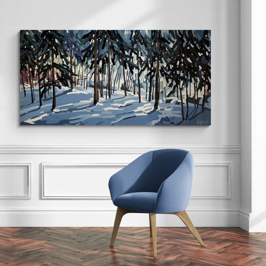 Martine Chassé Oeuvre original - Peinture 30x60 Quand revient l'hiver 9