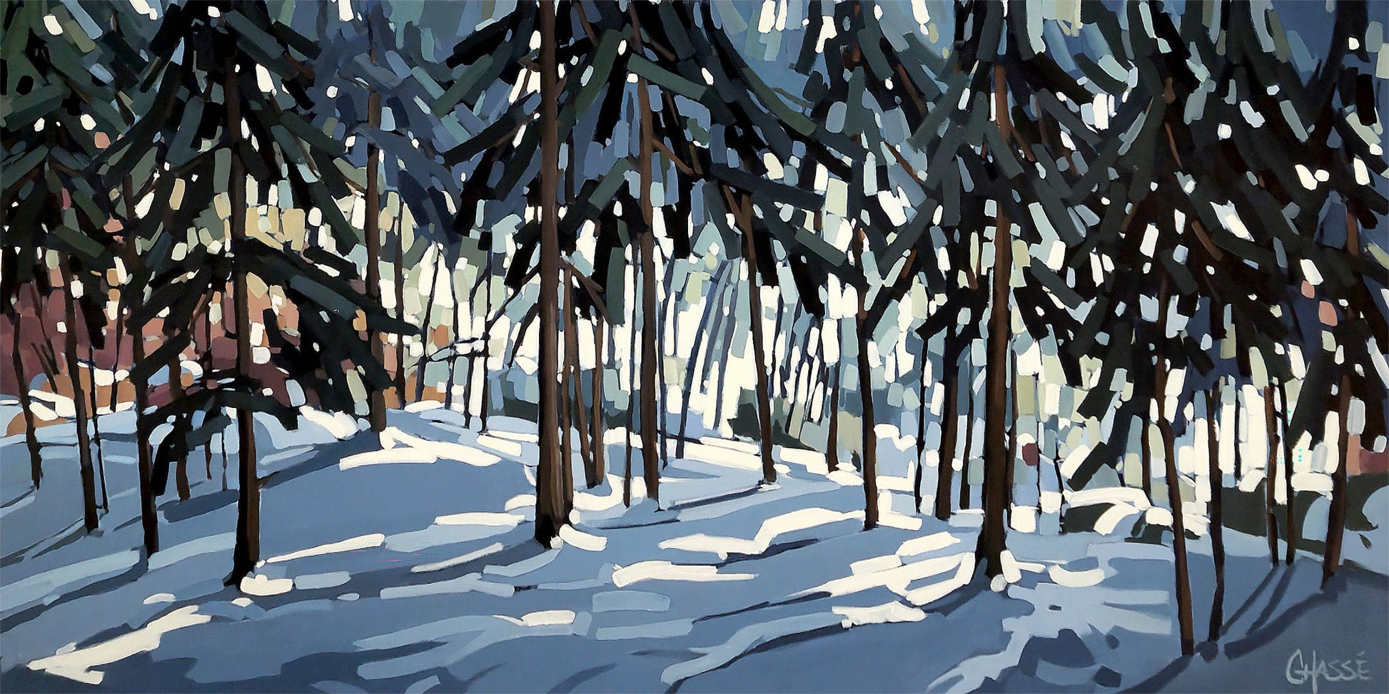 Martine Chassé Oeuvre original - Peinture 30x60 Quand revient l'hiver 9