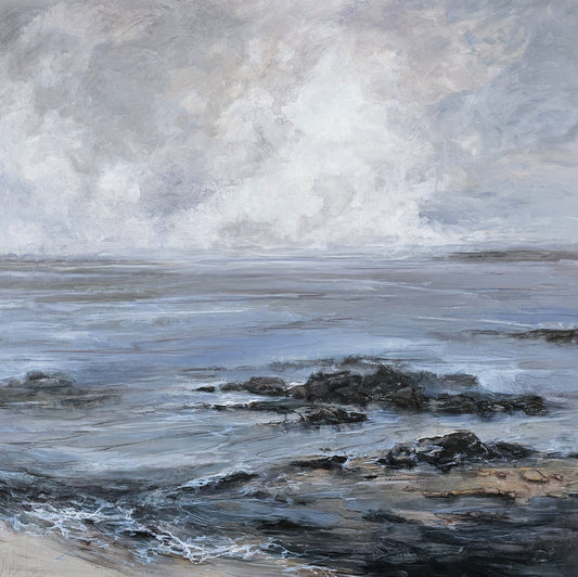 Martine Cloutier Oeuvre original - Peinture 60x60 Bord de l'Atlantique