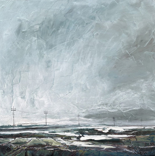 Martine Cloutier Oeuvre original - Peinture 30x30 En passant par chez-vous!