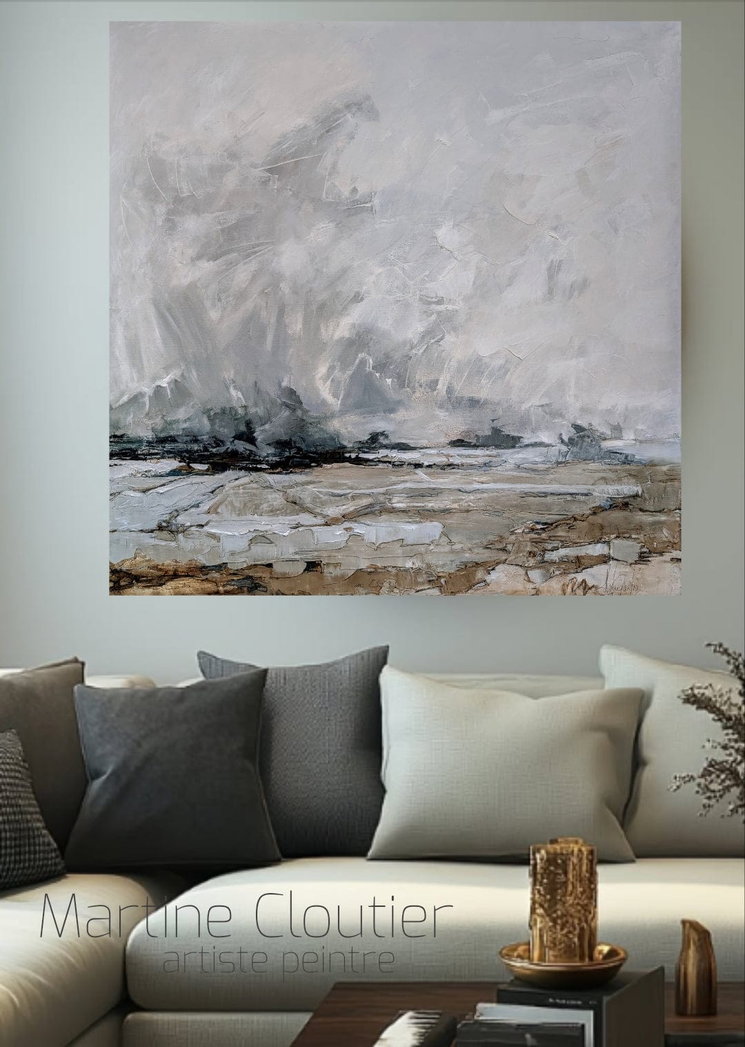 Martine Cloutier Oeuvre original - Peinture 40x40 Le son des champs