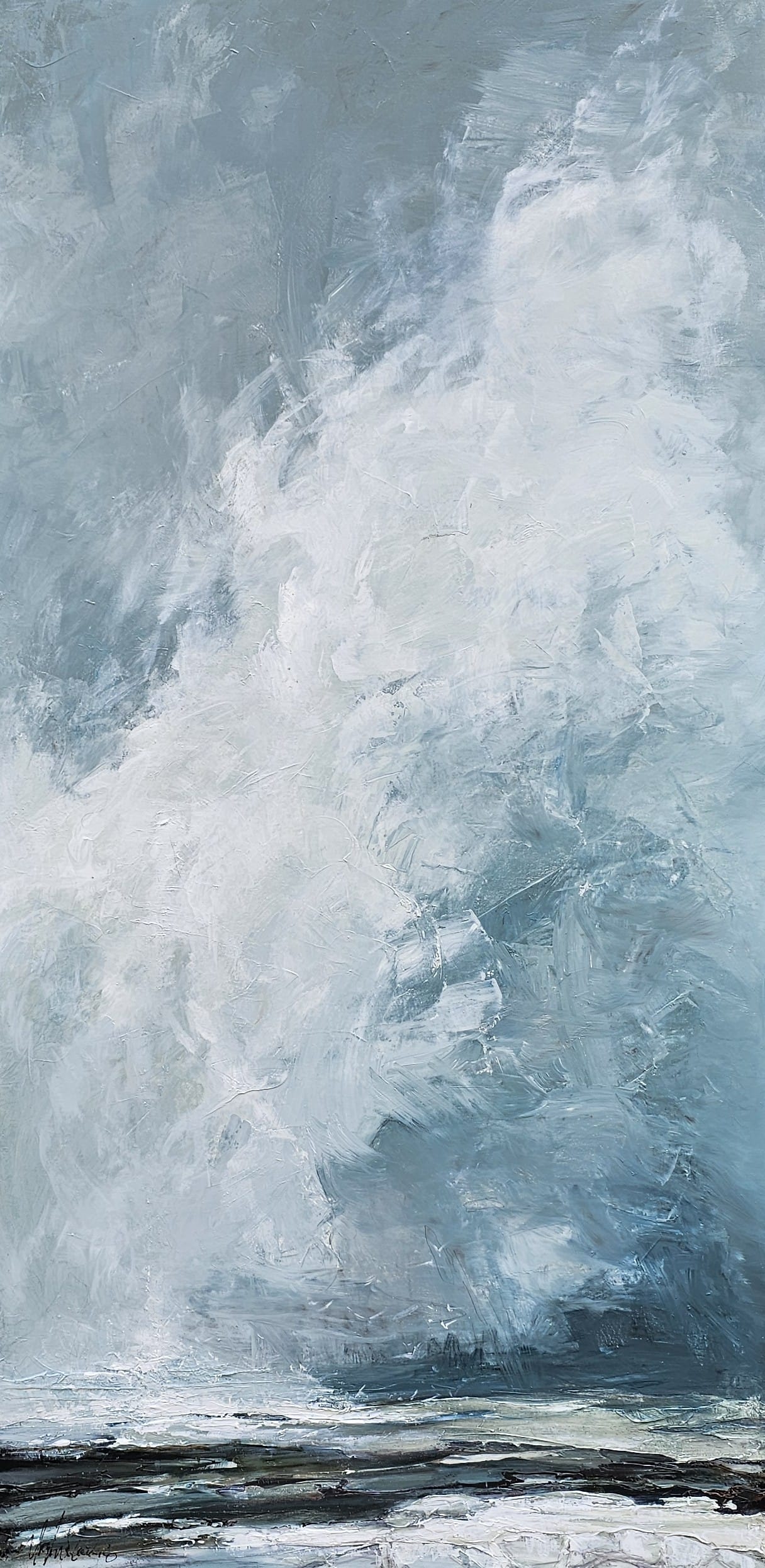 Martine Cloutier Oeuvre original - Peinture 60x30 Près Du Ciel