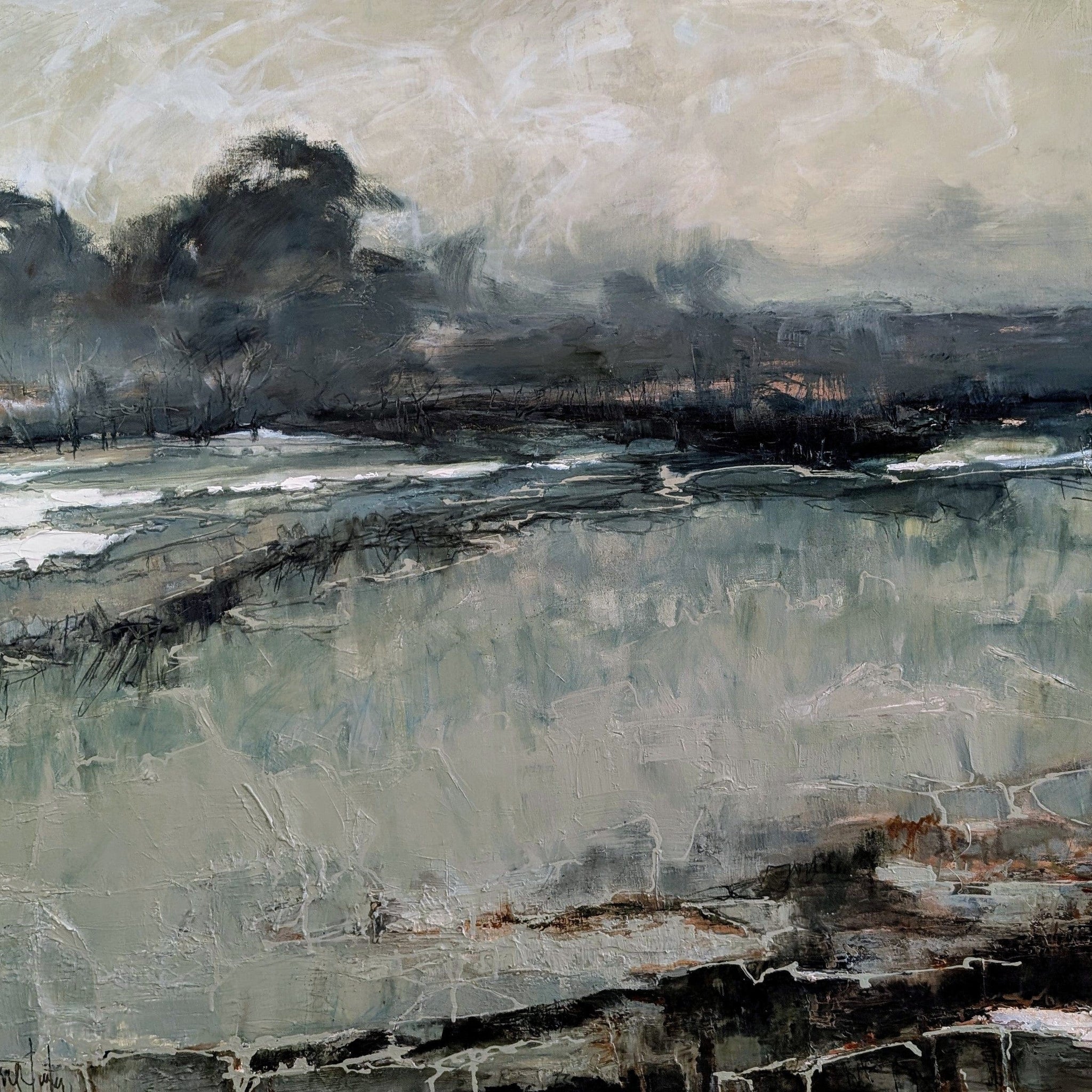 Martine Cloutier Oeuvre original - Peinture 36x40 Un temps pour aimer