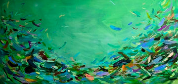 Nabz Oeuvre original - Peinture 30x60 Between River and Forest