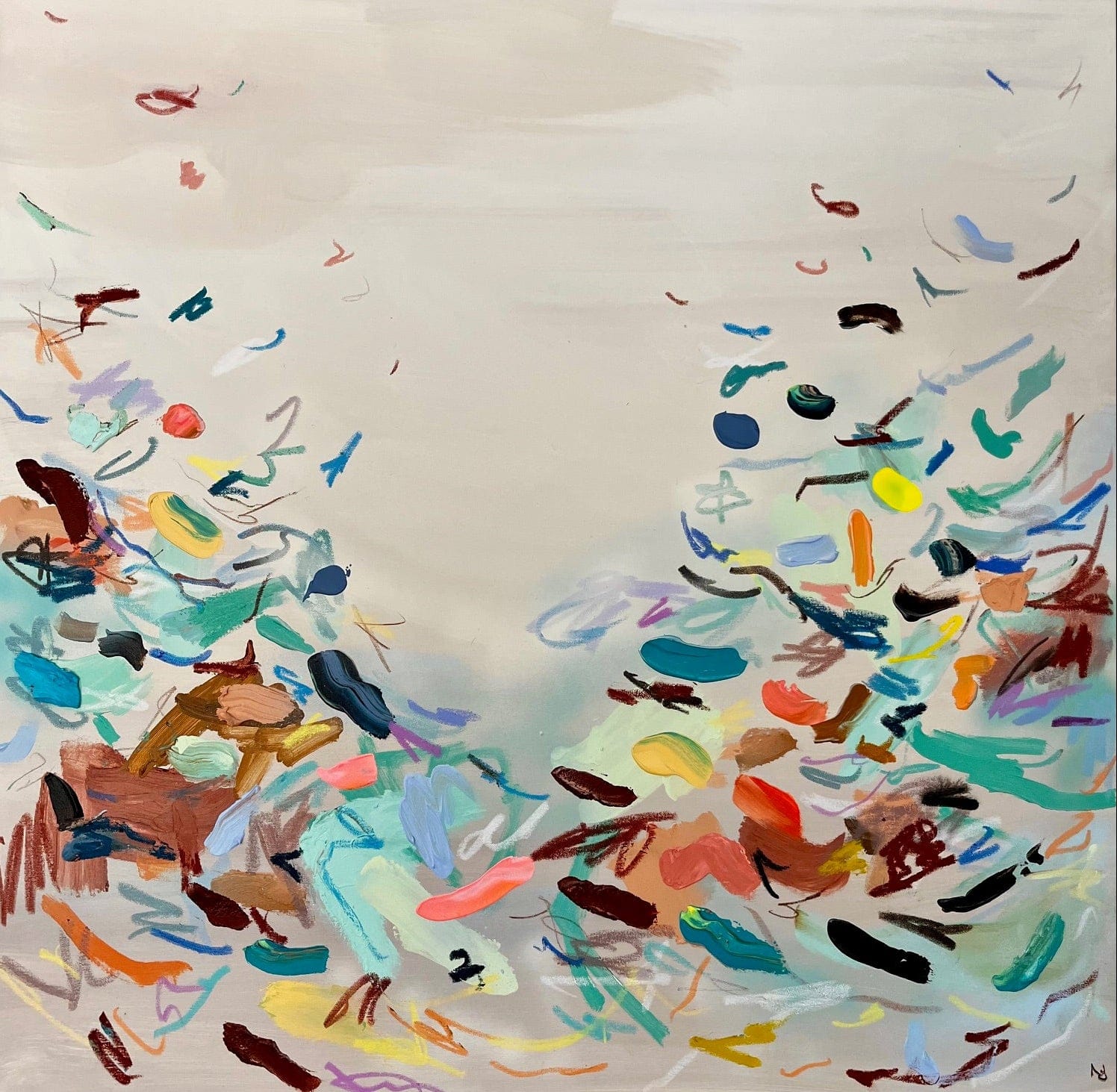 Nabz Oeuvre original - Peinture 40x40 Carved by Light