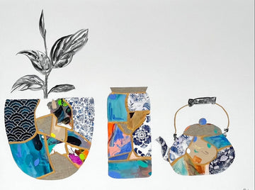 Nabz Oeuvre original - Peinture 36x48 Les pots cassés #25