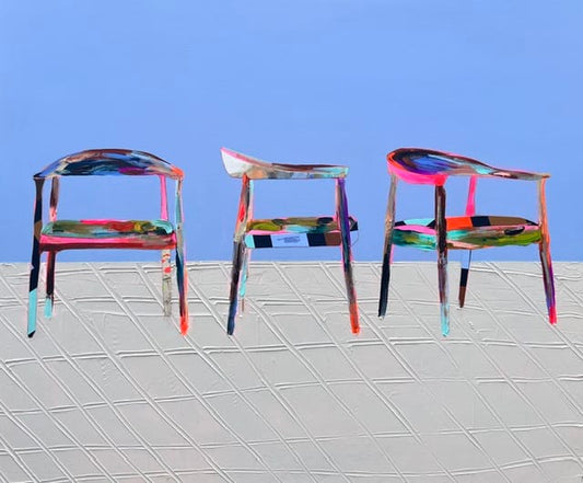 Nabz Oeuvre original - Peinture 40x48 Les ptites chaises 18