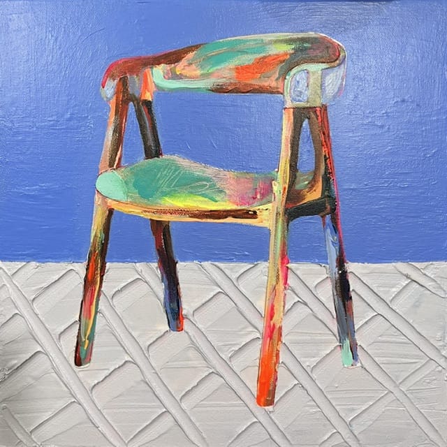 Nabz Oeuvre original - Peinture 12x12 Les ptites chaises 34