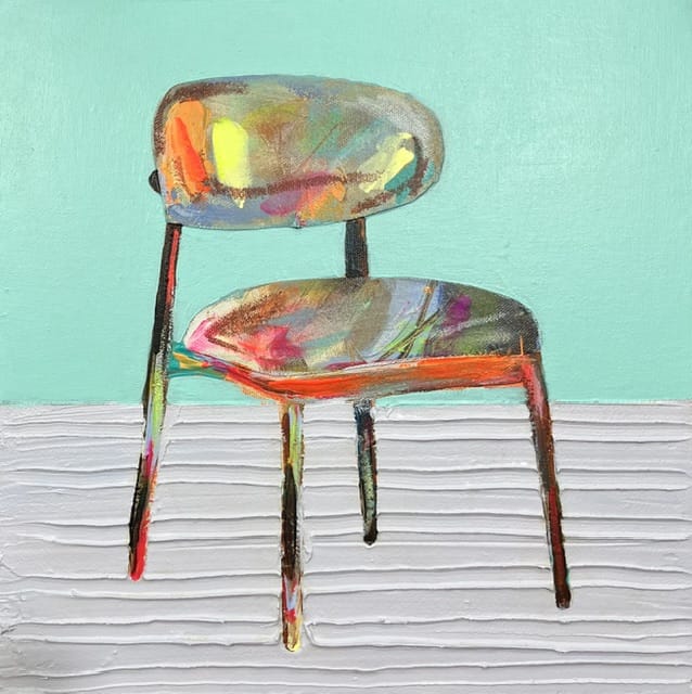 Nabz Oeuvre original - Peinture 12x12 Les ptites chaises 36