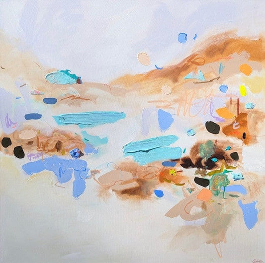Nabz Oeuvre original - Peinture 42x42 Lilac and Neutrals