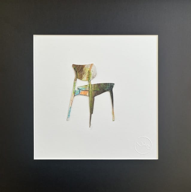 Nabz Oeuvre original - Peinture 10x10 P'tites chaises 057