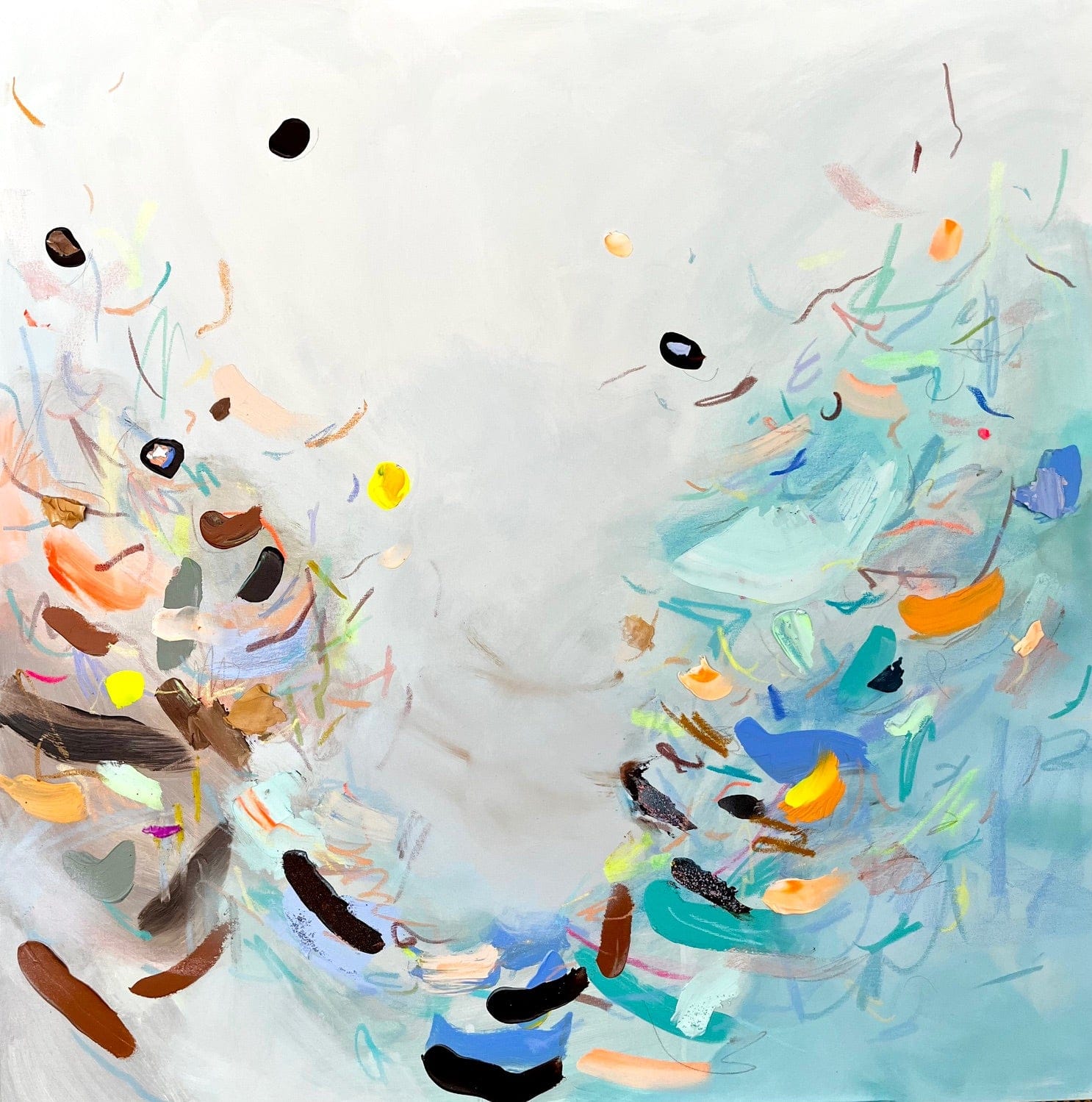 Nabz Oeuvre original - Peinture 40x40 Quiet Current