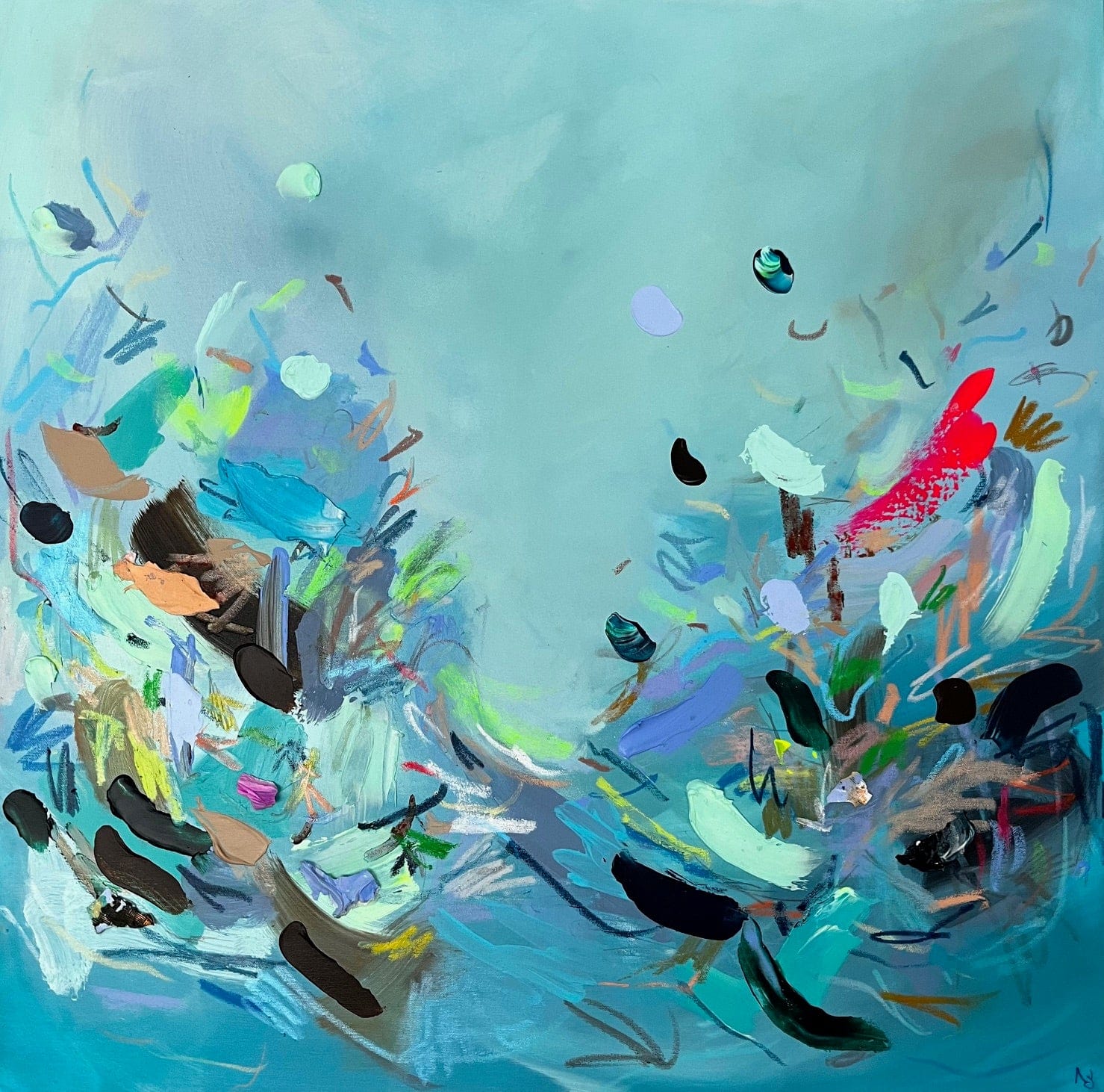 Nabz Oeuvre original - Peinture 30x30 Sunlight Below