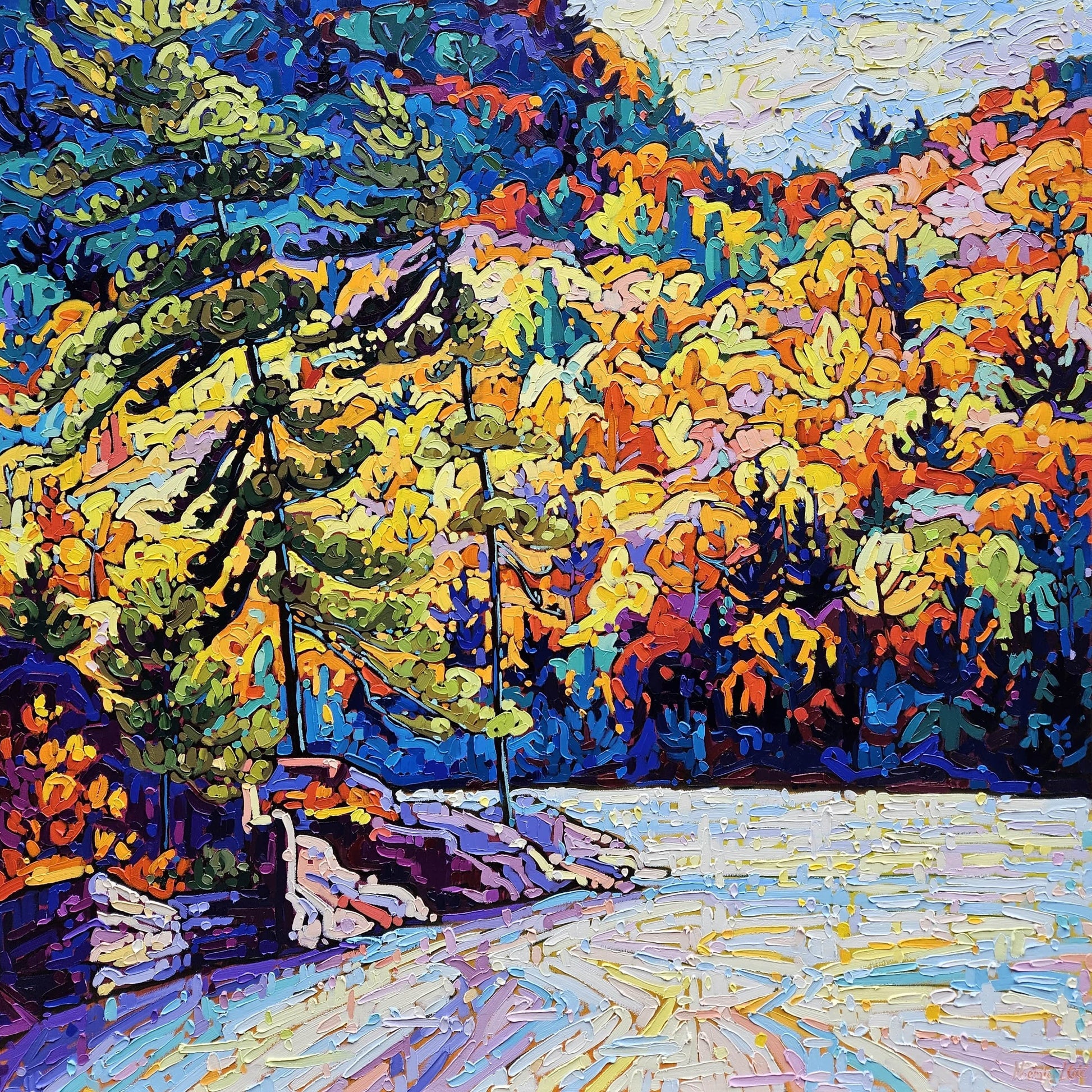 Noémie L. Côté Oeuvre original - Peinture 40x40 Autumn Symphony 2