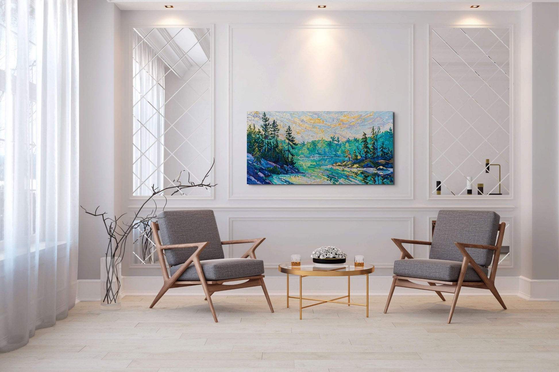 Noémie L. Côté Oeuvre original - Peinture 30x60 Morning Hues