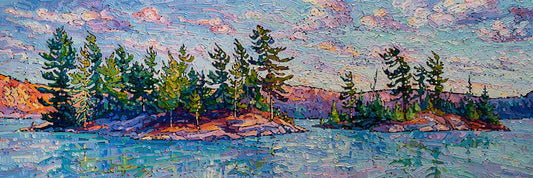 Noémie L. Côté Oeuvre original - Peinture 24x72 Windswept Islands of Cottage Country