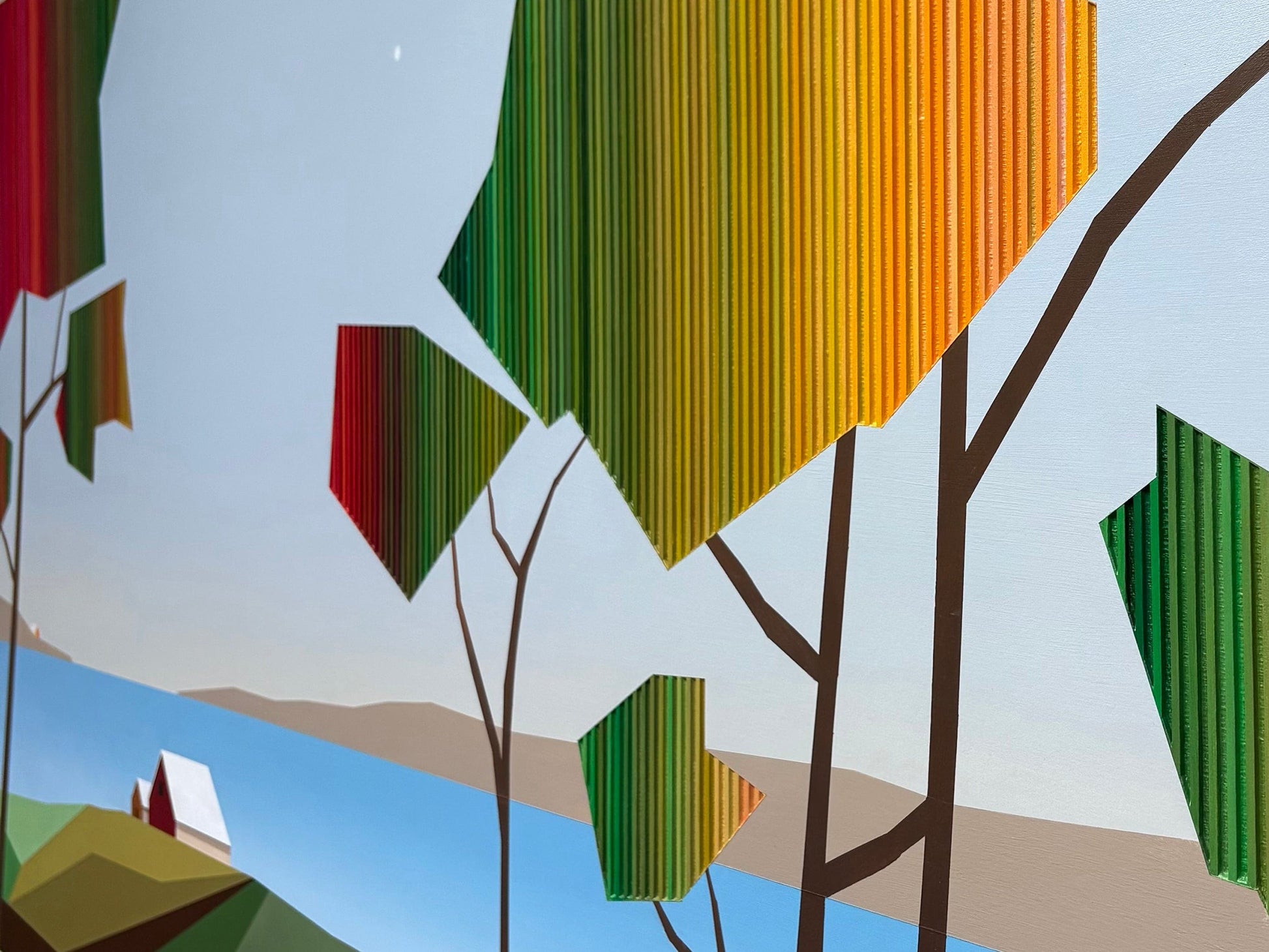 Patrick Déziel Oeuvre original - Peinture 30x60 Brume d'automne