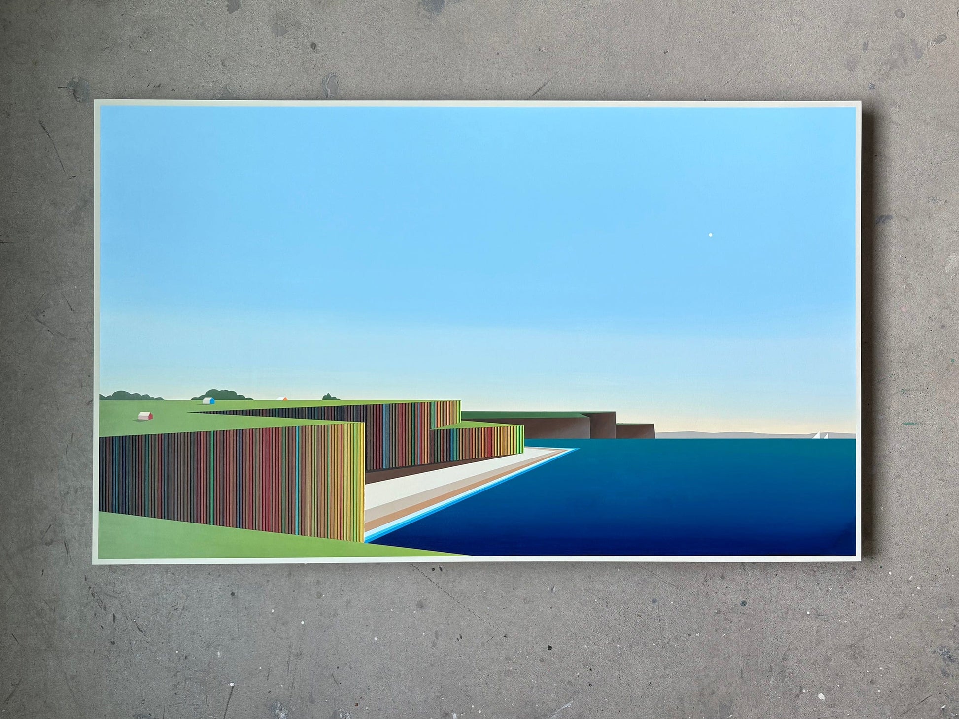 Patrick Déziel Oeuvre original - Peinture 36x60 Cliffs and Sea