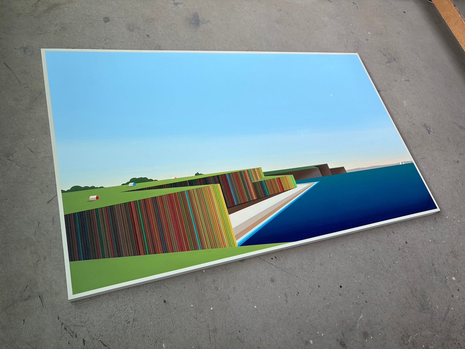 Patrick Déziel Oeuvre original - Peinture 36x60 Cliffs and Sea