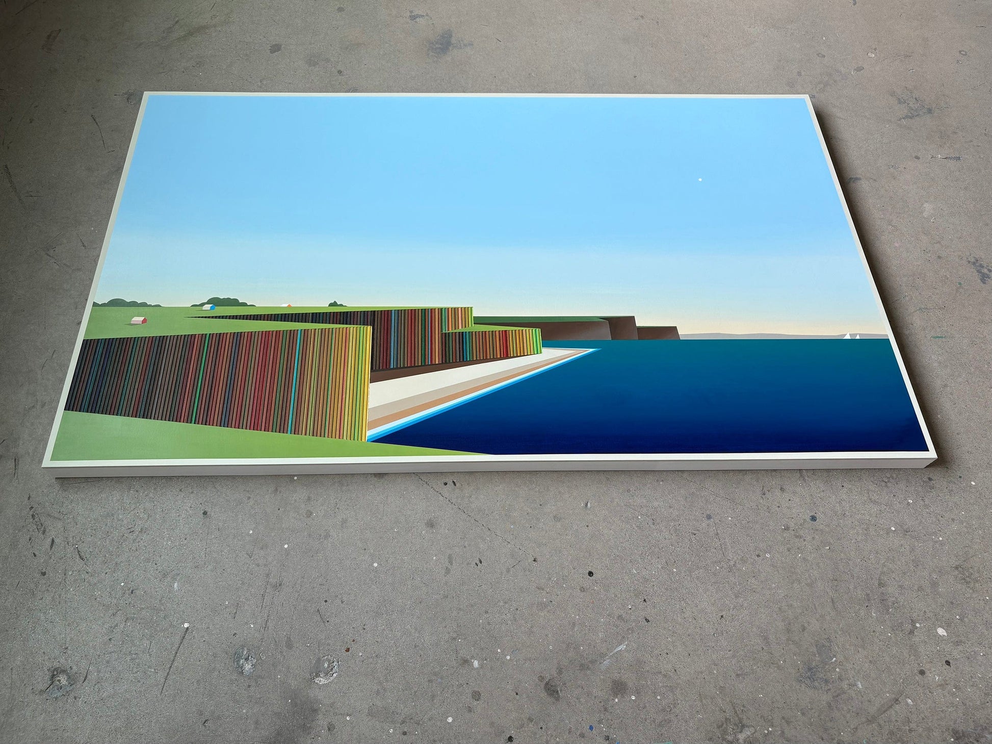 Patrick Déziel Oeuvre original - Peinture 36x60 Cliffs and Sea