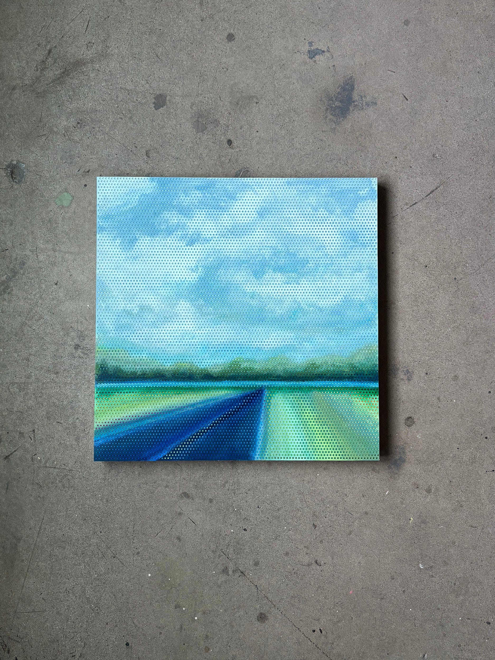 Patrick Déziel Oeuvre original - Peinture 24x24 Dérive du ciel