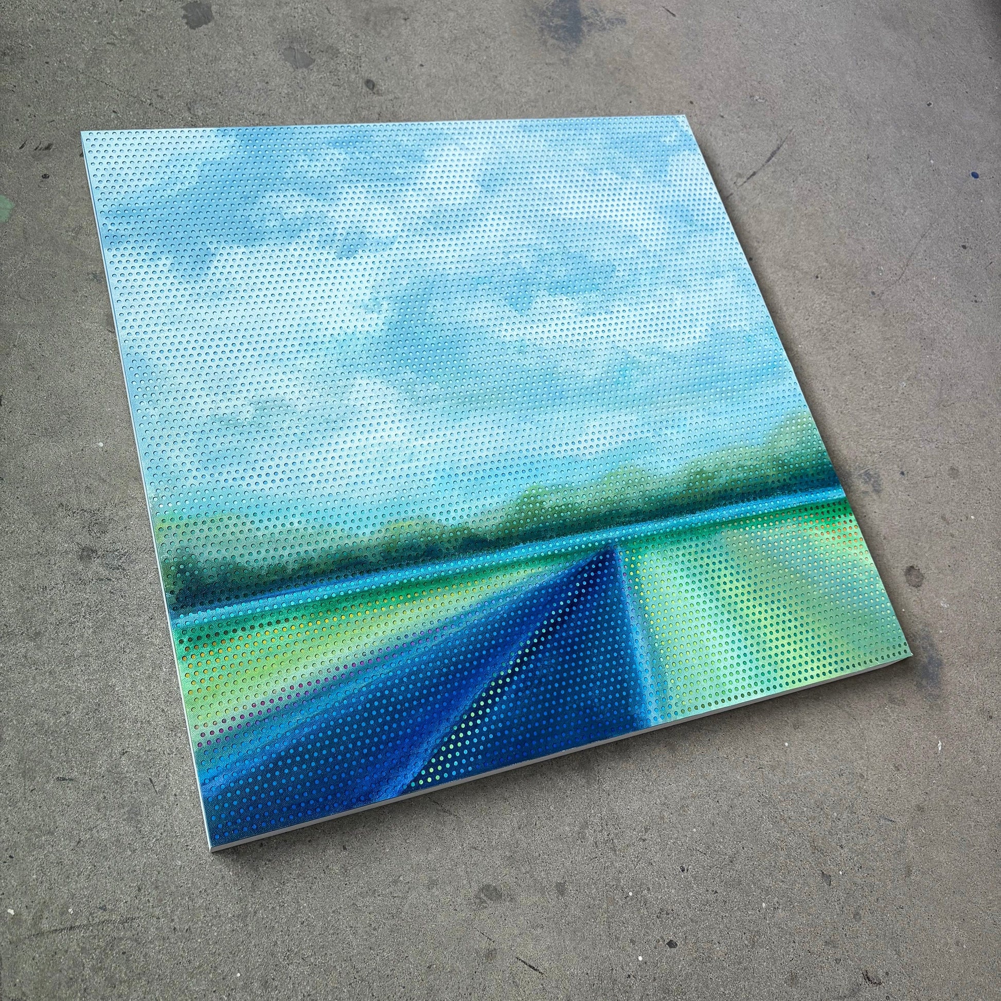 Patrick Déziel Oeuvre original - Peinture 24x24 Dérive du ciel