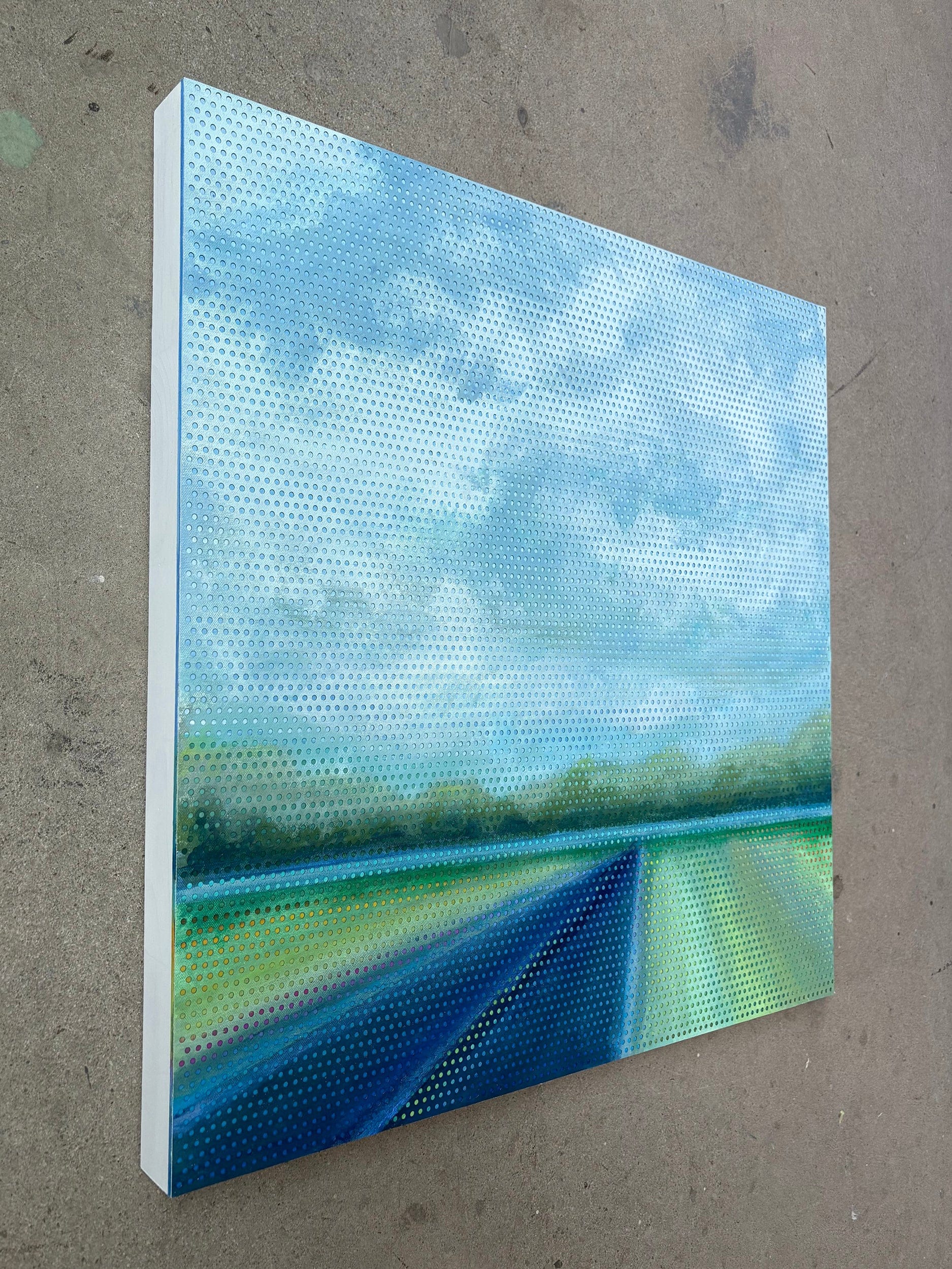 Patrick Déziel Oeuvre original - Peinture 24x24 Dérive du ciel