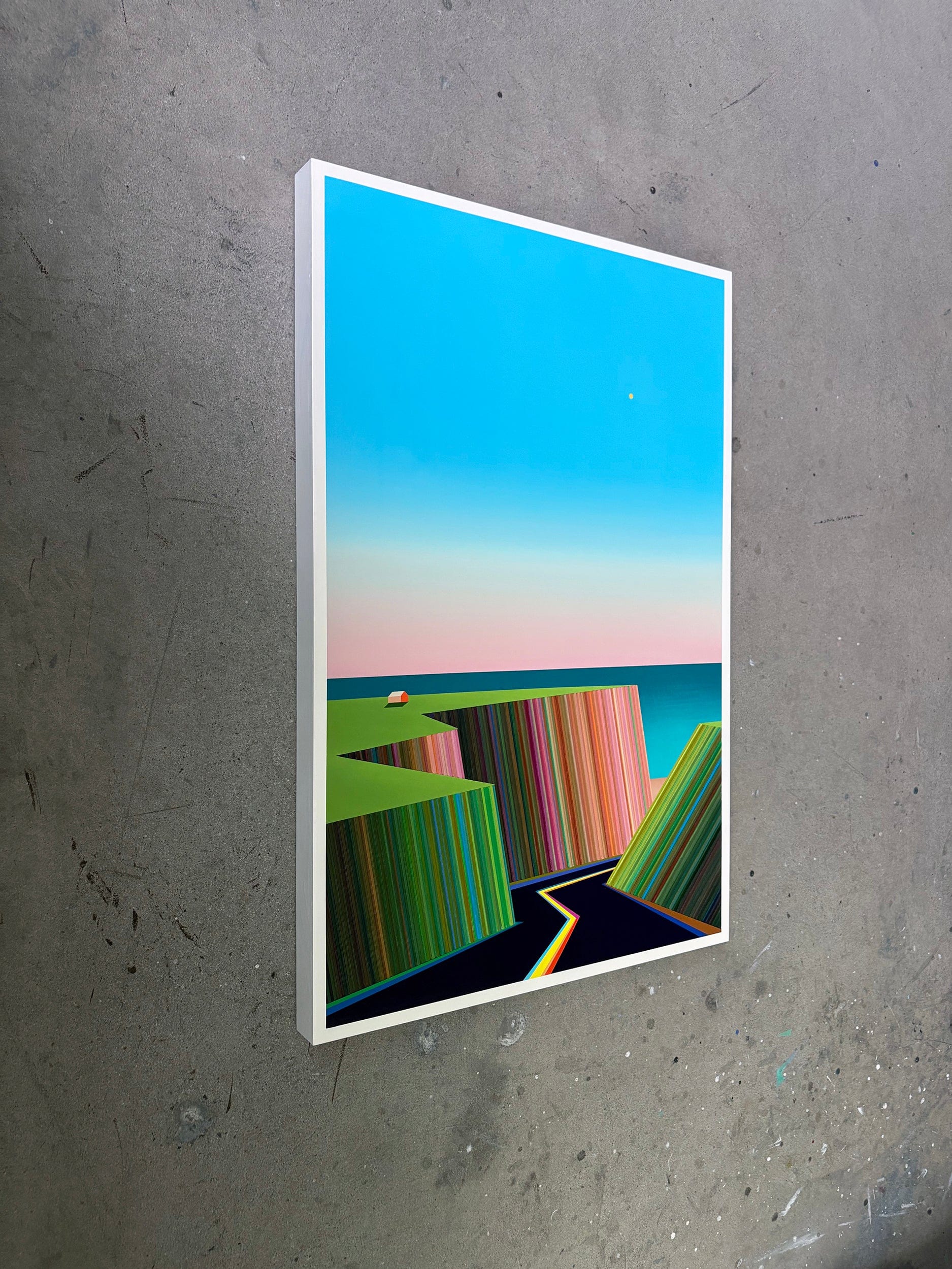 Patrick Déziel Oeuvre original - Peinture 36x24 Entre roc et vague