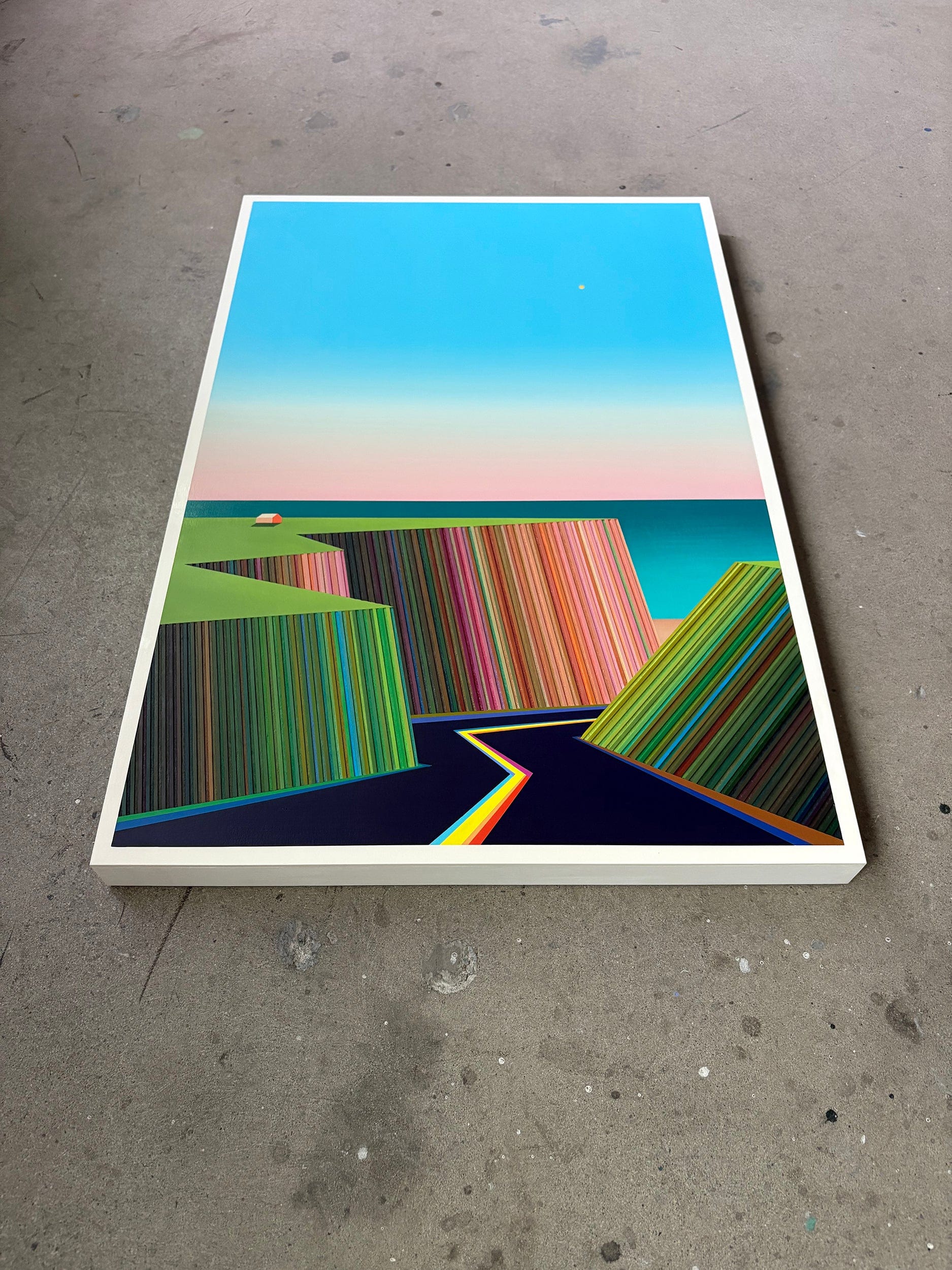 Patrick Déziel Oeuvre original - Peinture 36x24 Entre roc et vague