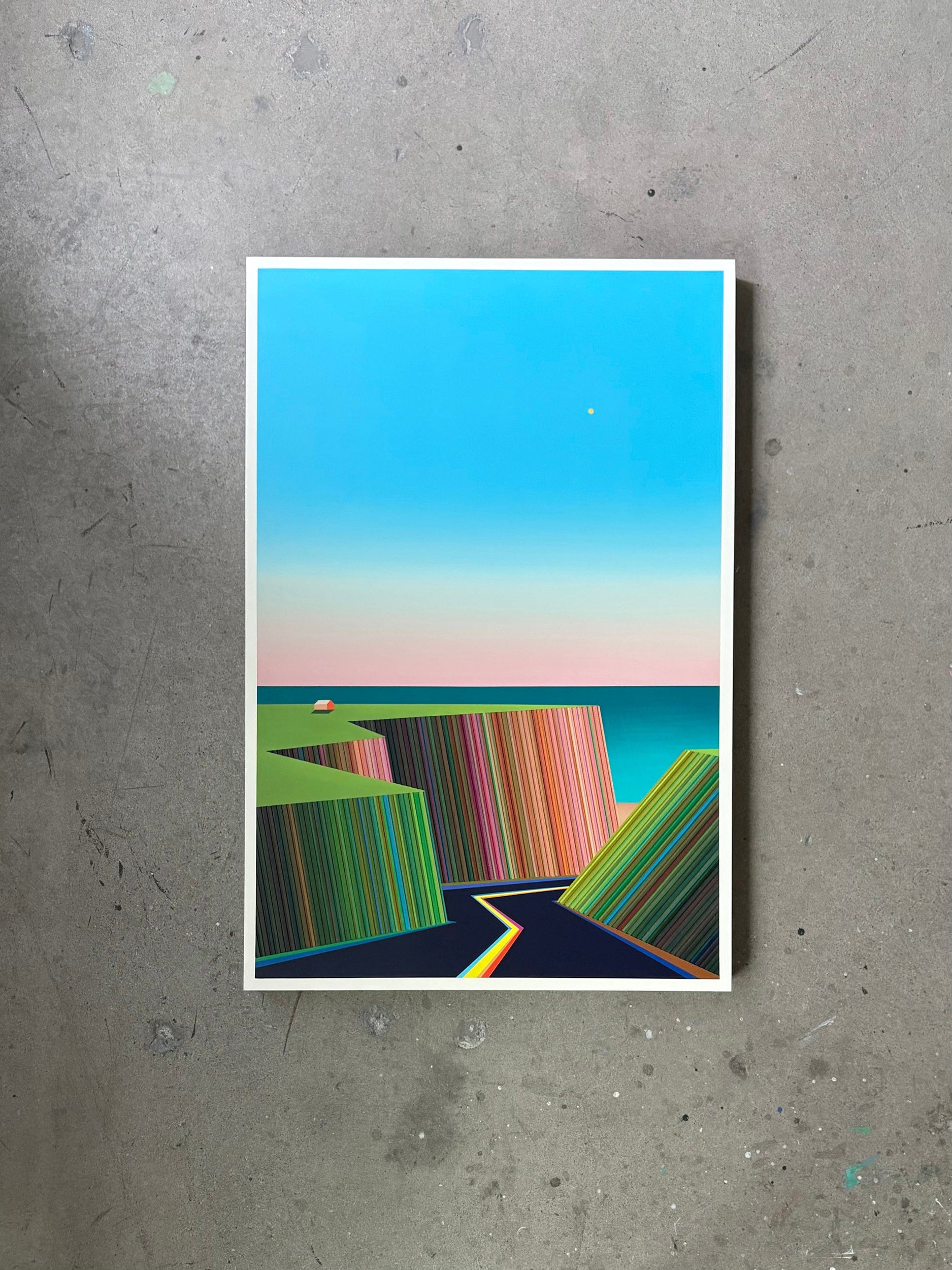 Patrick Déziel Oeuvre original - Peinture 36x24 Entre roc et vague
