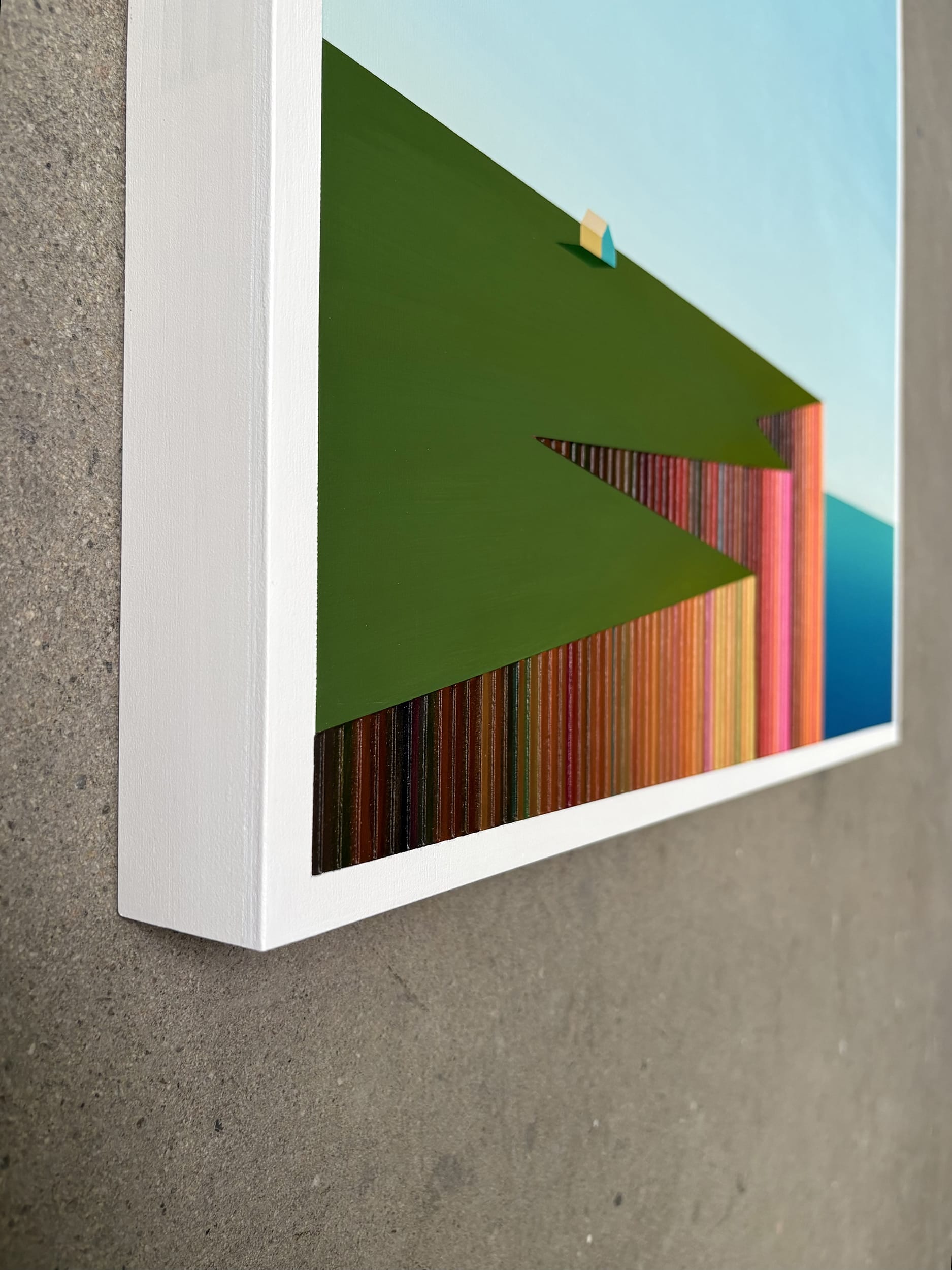 Patrick Déziel Oeuvre original - Peinture 24x24 Fenêtre sur l'eau