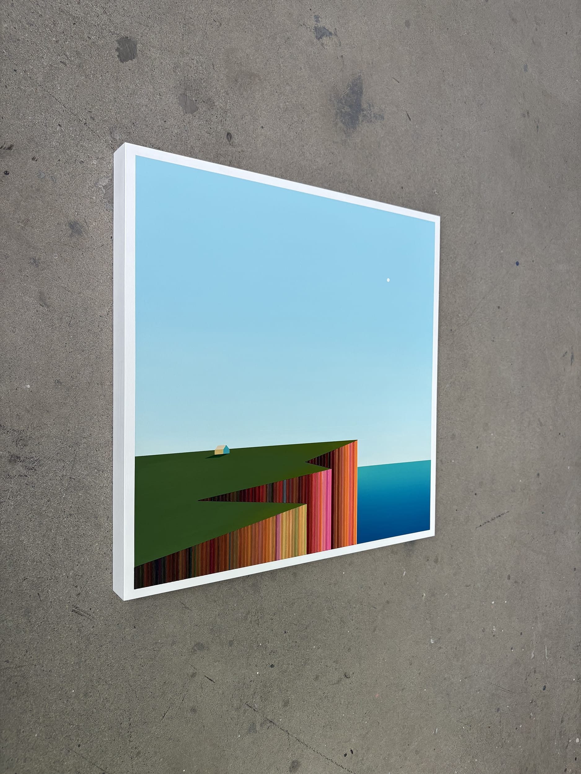 Patrick Déziel Oeuvre original - Peinture 24x24 Fenêtre sur l'eau