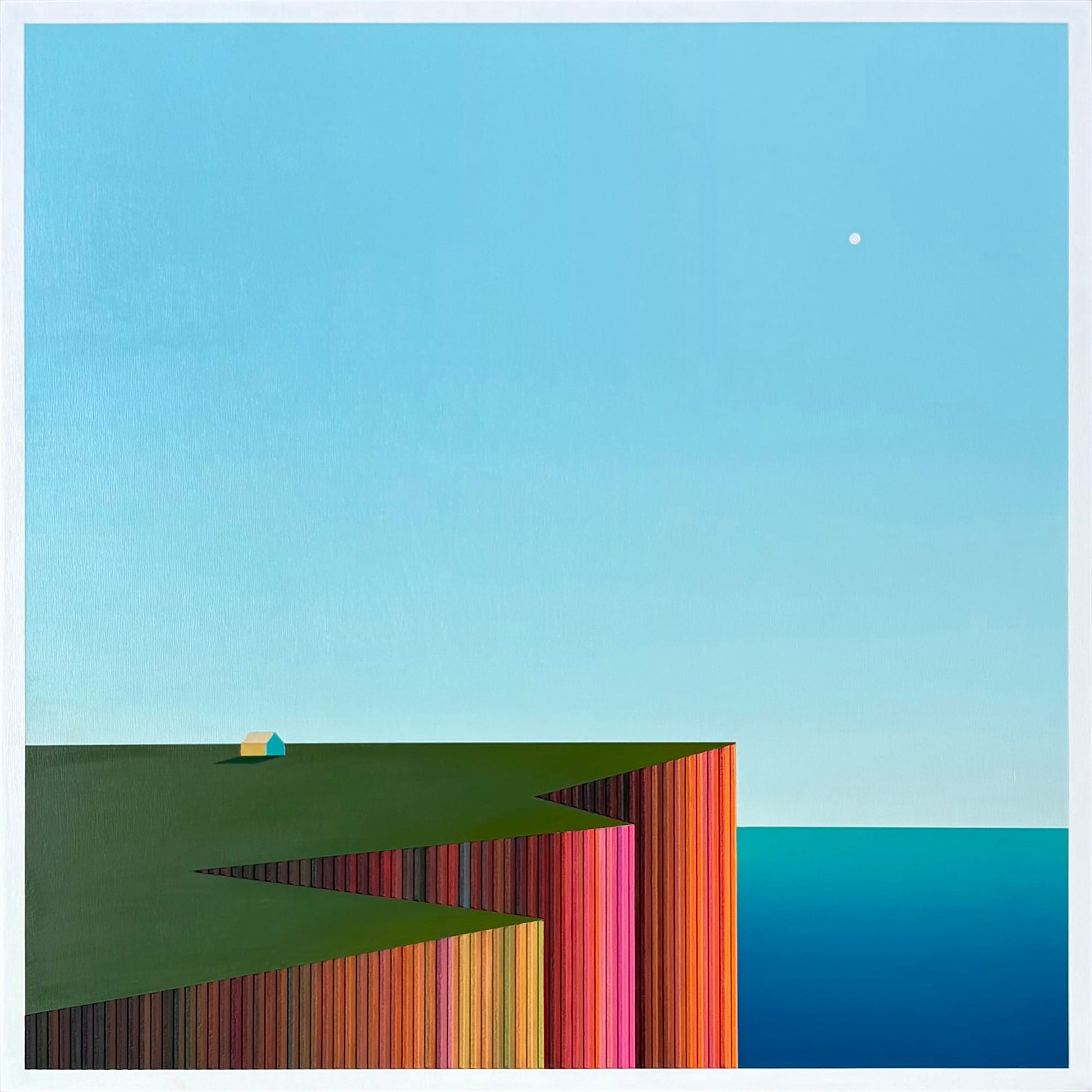 Patrick Déziel Oeuvre original - Peinture 24x24 Fenêtre sur l'eau