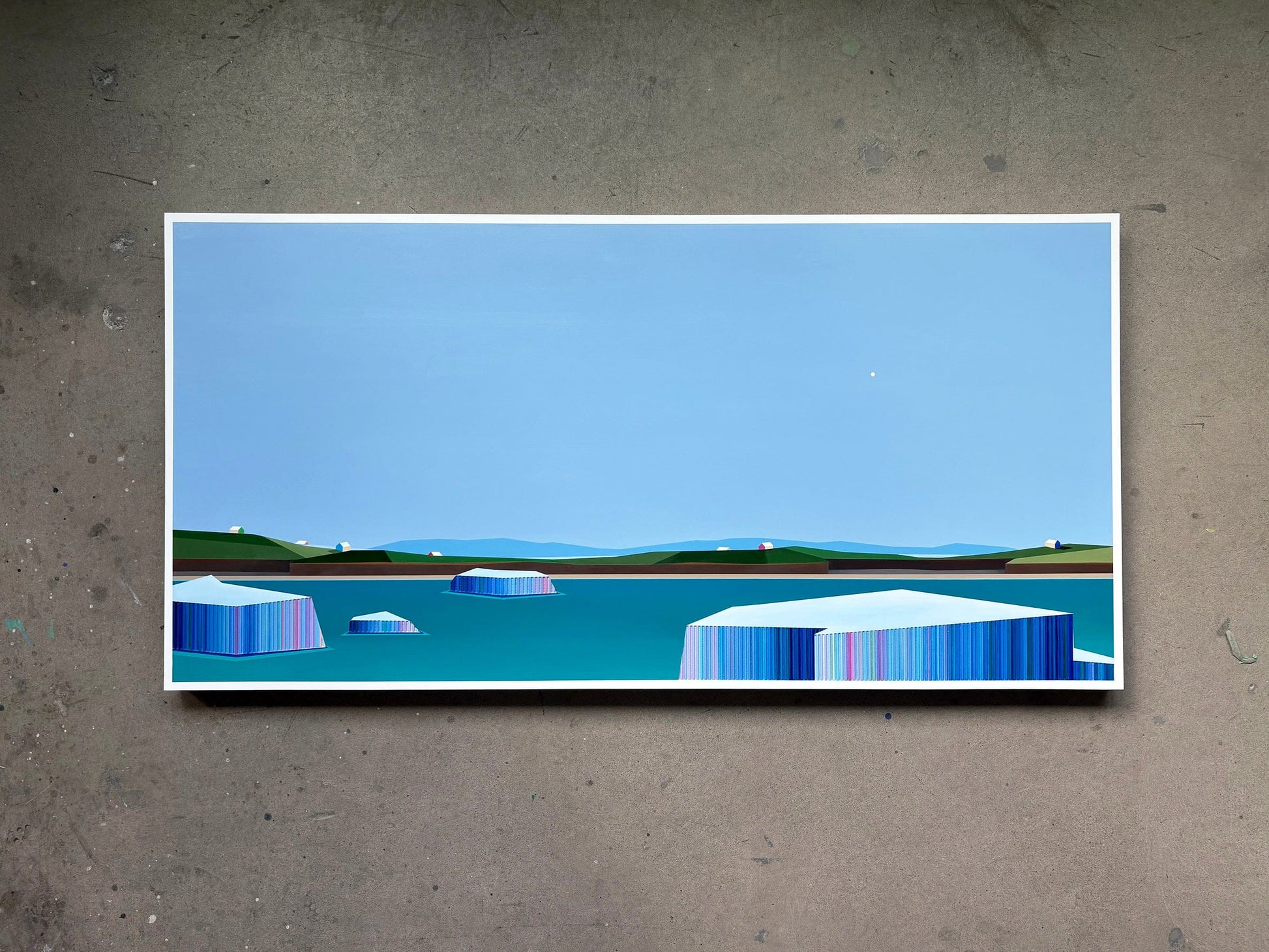 Patrick Déziel Oeuvre original - Peinture 30x60 Fragments polaire