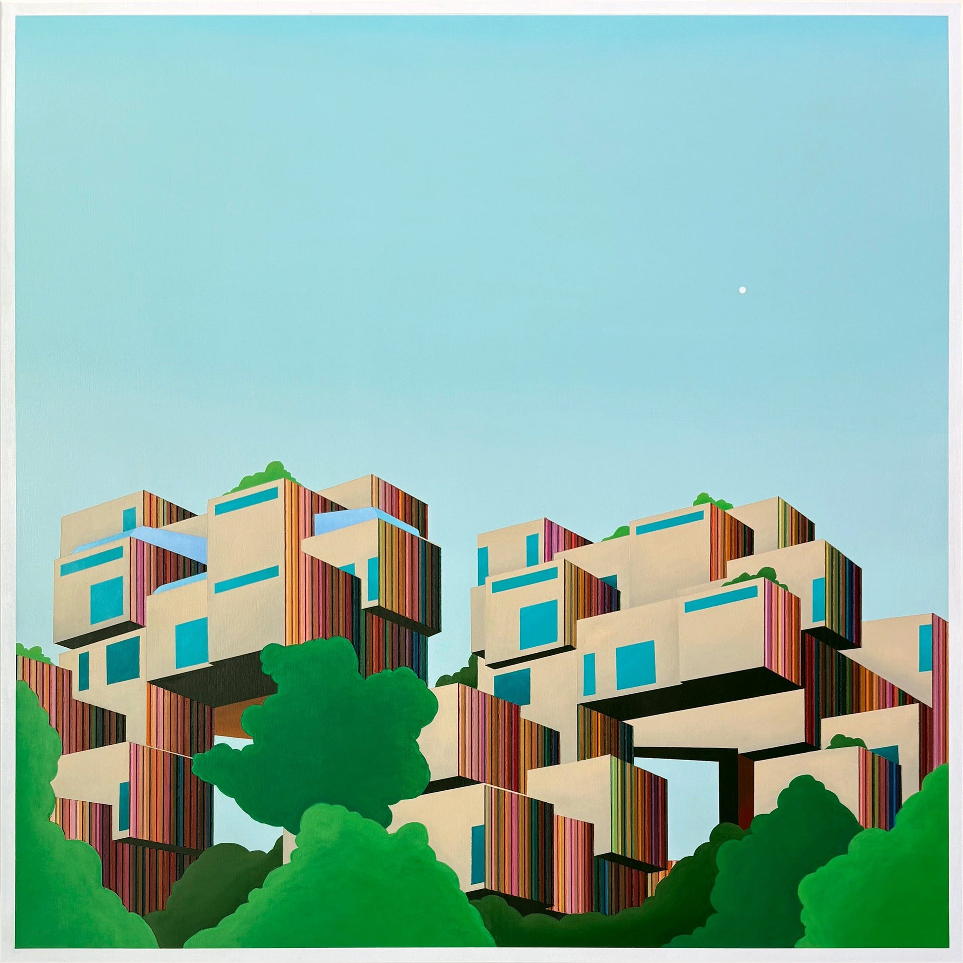 Patrick Déziel Oeuvre original - Peinture 36x36 Habitat 67
