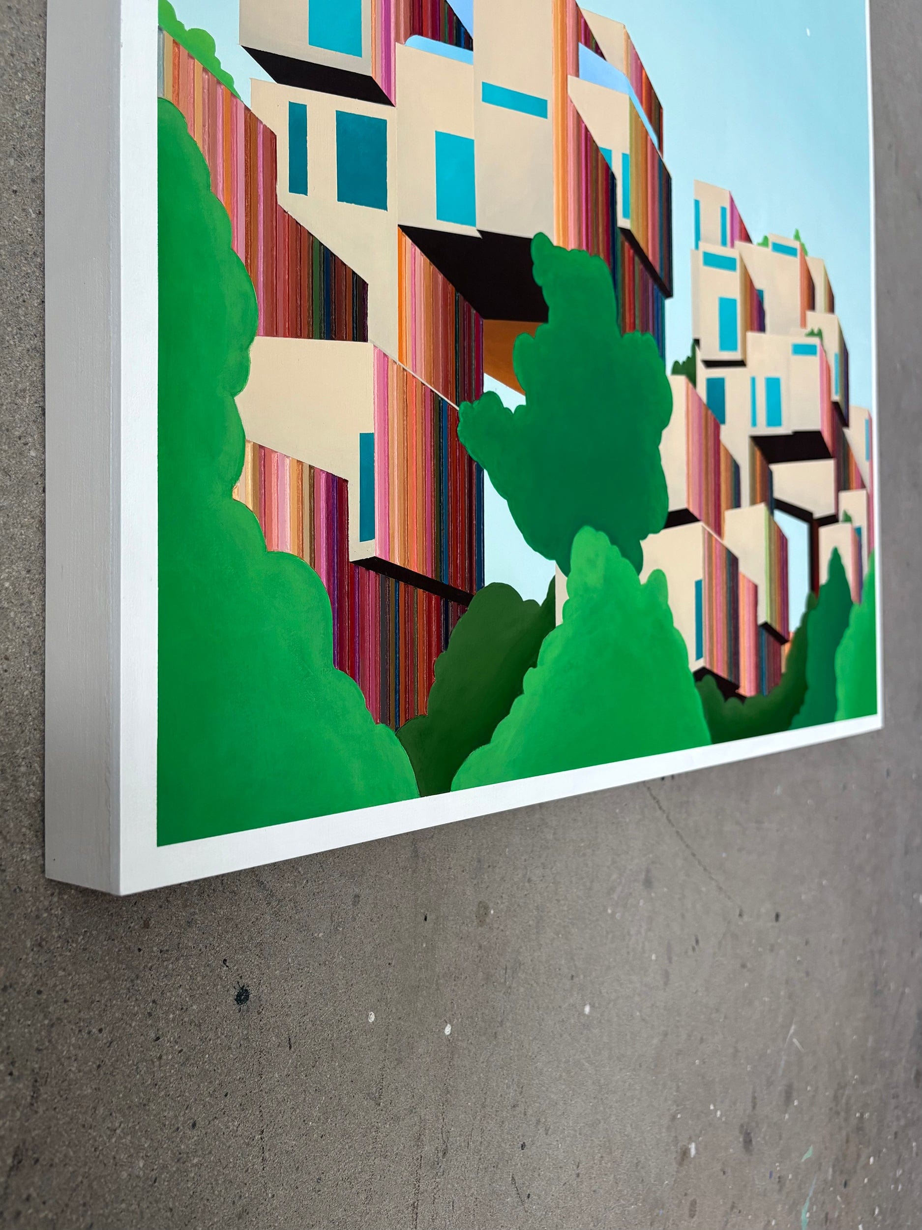 Patrick Déziel Oeuvre original - Peinture 36x36 Habitat 67
