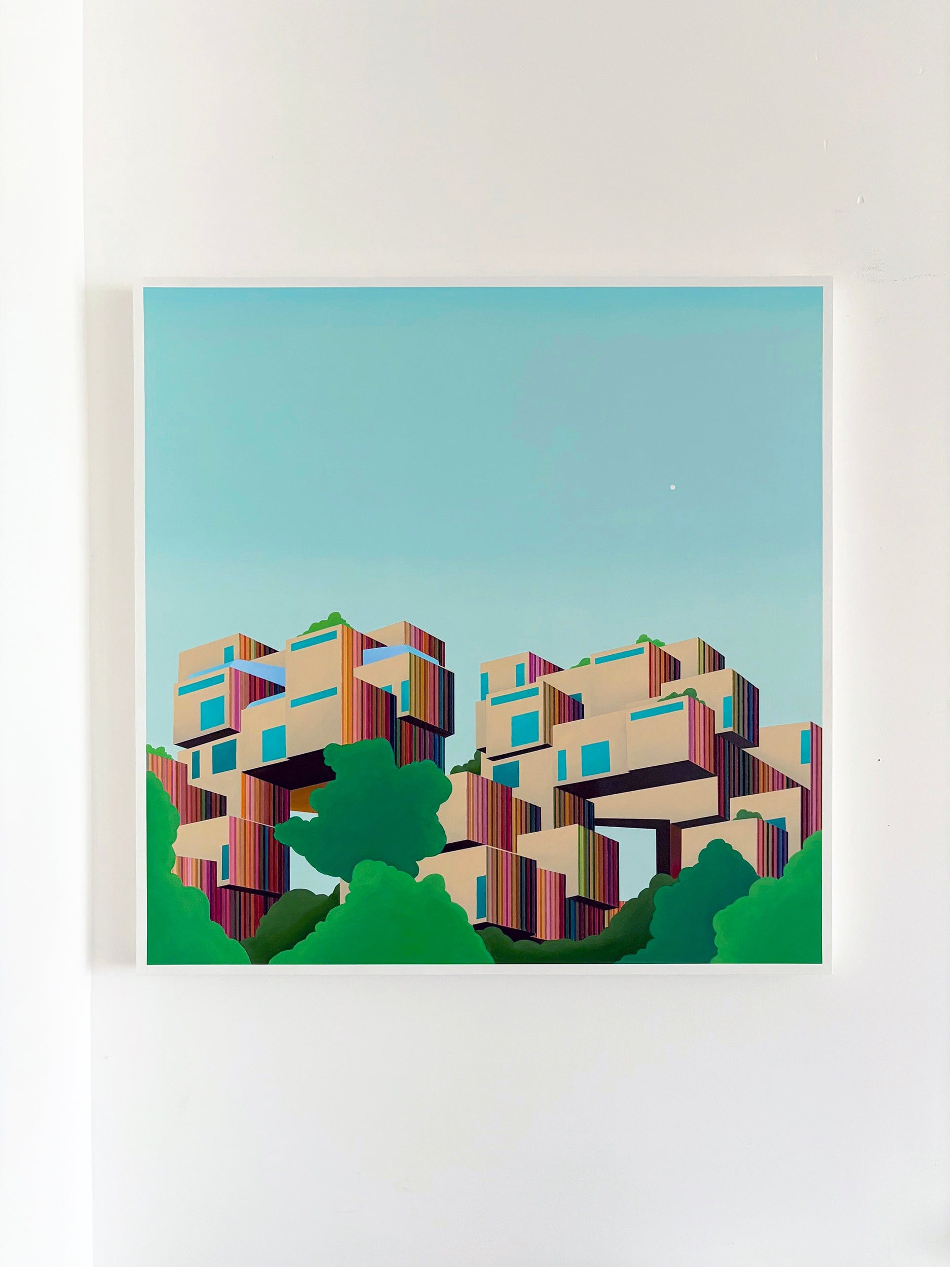 Patrick Déziel Oeuvre original - Peinture 36x36 Habitat 67