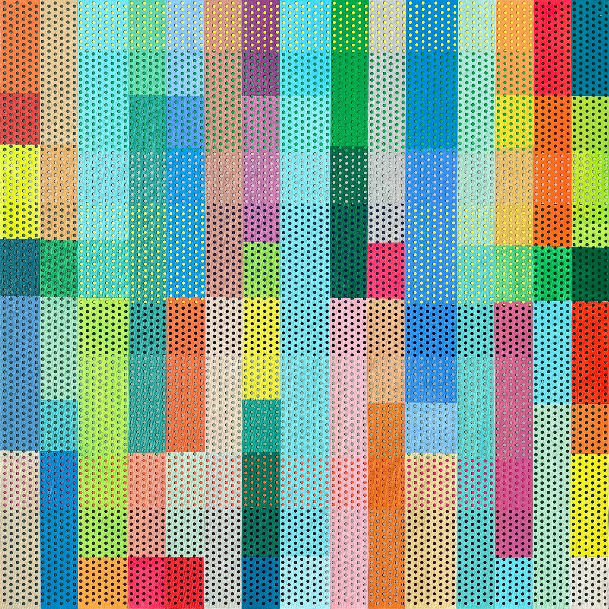 Patrick Déziel Oeuvre original - Peinture 24x24 Piknic Electronik