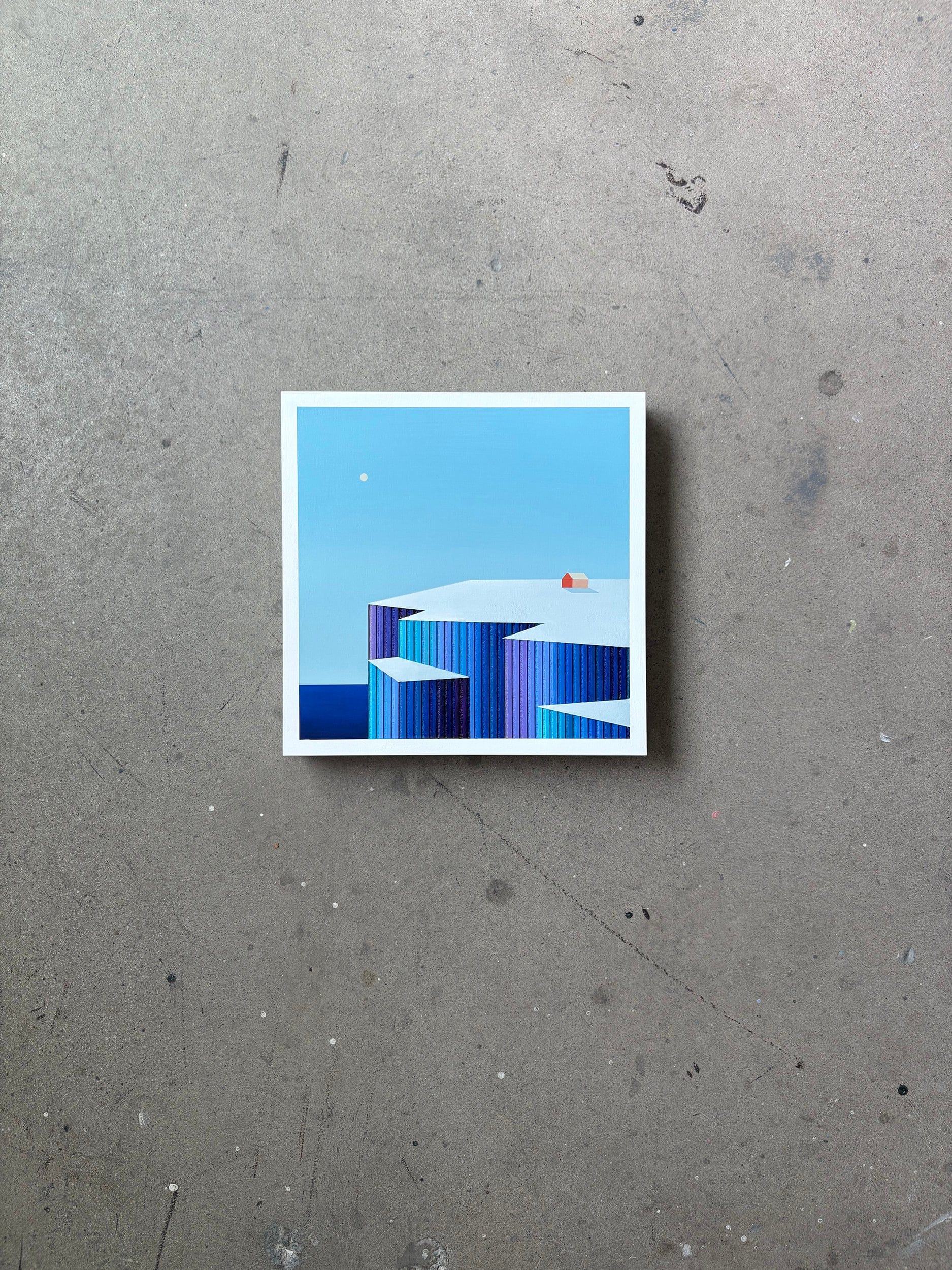 Patrick Déziel Oeuvre original - Techniques mixtes 12x12 Arctique